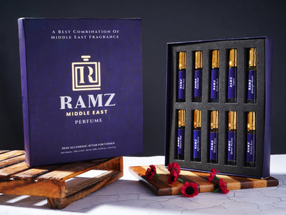 Middle East Ramz Attar – 10 Luxury Arabic Perfumes in One Box